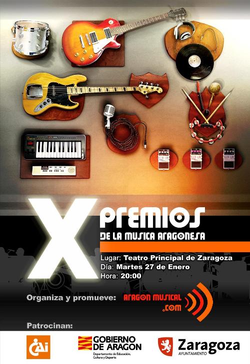 Cartel promocional de los X Premios de la Música Aragonesa