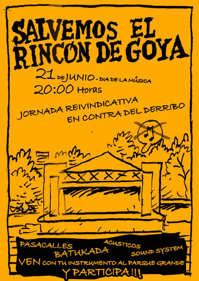 Cartel de la jornada reivindicativo pro Rincón de Goya