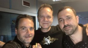 Juan Valdivia junto a David Chapín y Sergio Falces de Aragón Musical