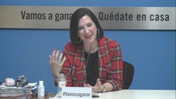 Sara Fernández, Vicealcaldesa del Ayuntaminto de Zaragoza hablando sobre las Fiestas del Pilar 2020