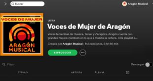 Cabezera del playlist 'Voces de mujer' de Aragón Musical