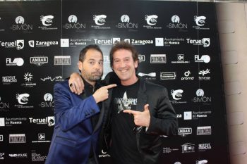 Salvador Garrido 'Salvatore Stars' junto a Sergio Falces en los III Premios Simón del Cine Aragonés