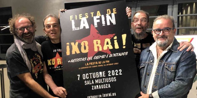 Ixo Rai! durante la rueda de prensa de su concierto 2022 de despedida. Foto de Aragón Musical.