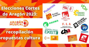 Especial propuestas culturales a las elecciones a las Cortes de Aragón 2023.
