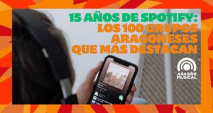 Estudio de Aragón Musical con los grupos y solistas aragoneses más escuchados mensualmente en Spotify.